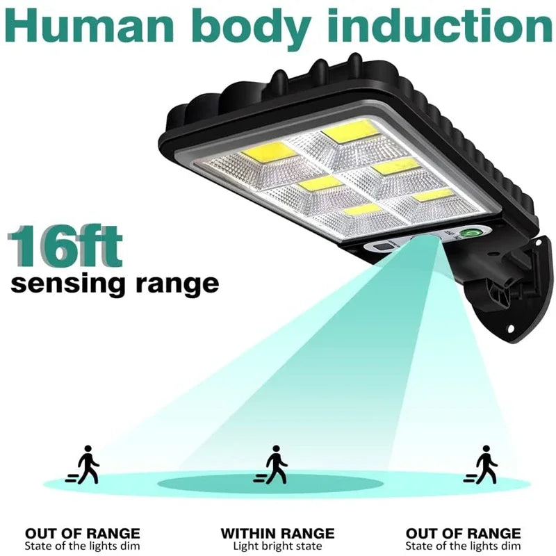 Kit de 4 Luminárias Solares de LED com Sensor de Movimento